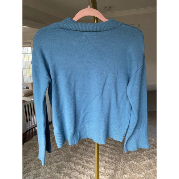 Olive + Oak Blue Crewneck Sweater Ribbed Cozy Minimalist Buttery Soft Scandi Y2K - Picture 3 of 7